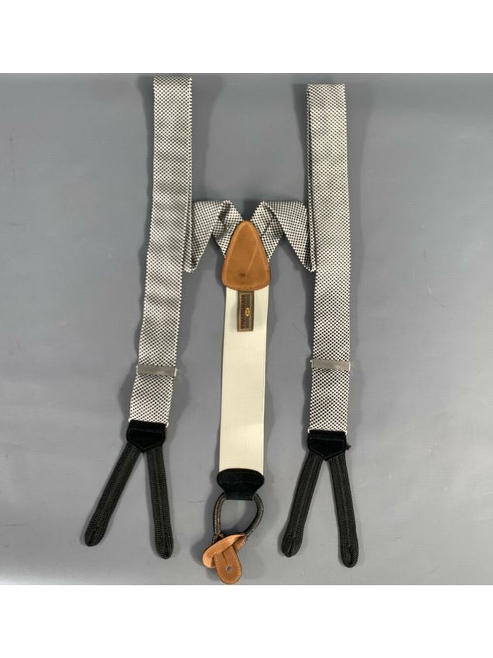 TRAFALGAR White Black Checkered Suspenders